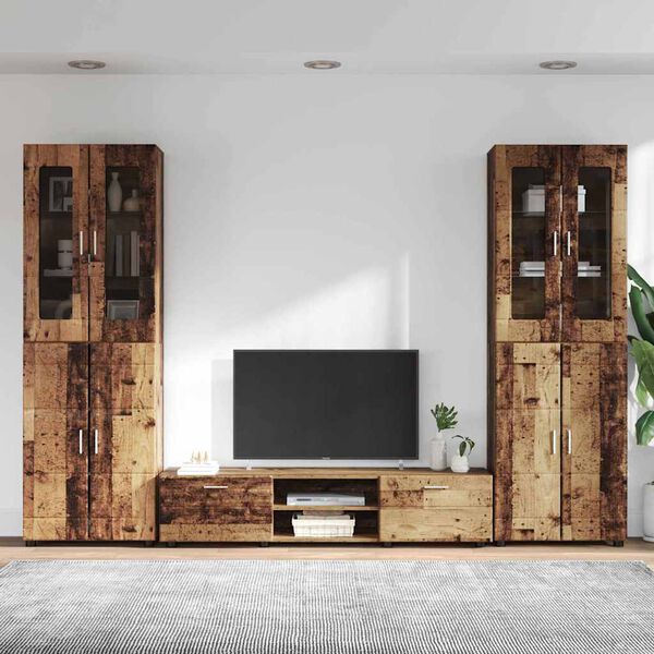 vidaXL Conjunto de mueble de TV con caj&oacute;n FLORIN Madera vieja
