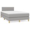vidaXL Cama box spring con colch&oacute;n y LED tela gris claro 120x190 cm