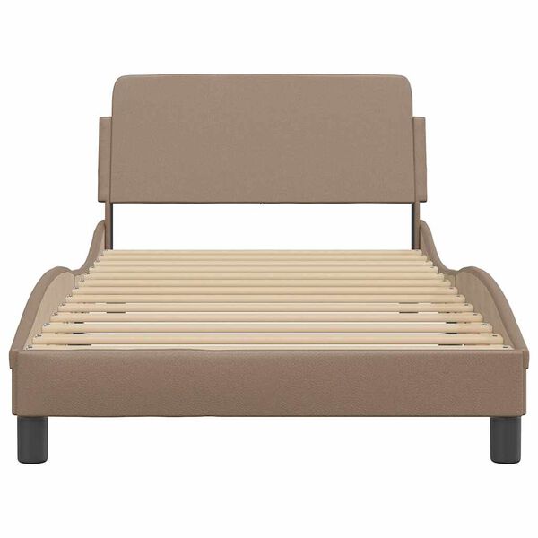 vidaXL Estructura de cama Dover cuero sint&eacute;tico capuchino 100x200cm