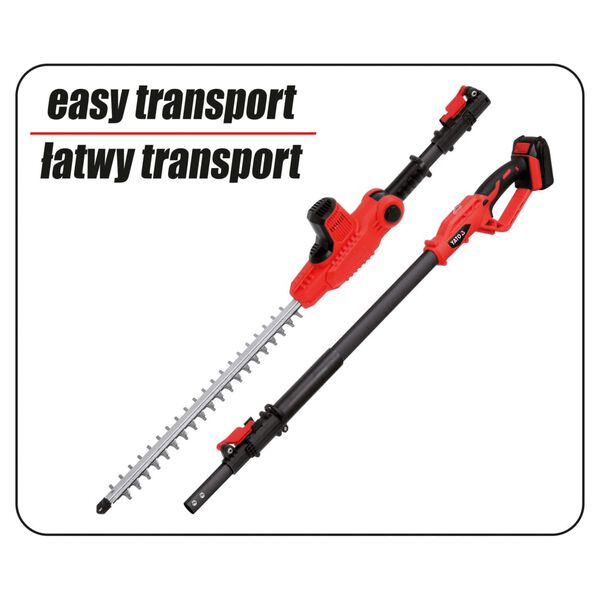 YATO Cortasetos con bater&iacute;a de iones de litio 2,0 Ah 18 V 420 mm