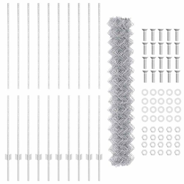 vidaXL Valla con Poste Plateado 1,6 x 10 m Acero