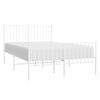vidaXL Estructura cama sin colch&oacute;n con estribo metal blanco 120x200 cm
