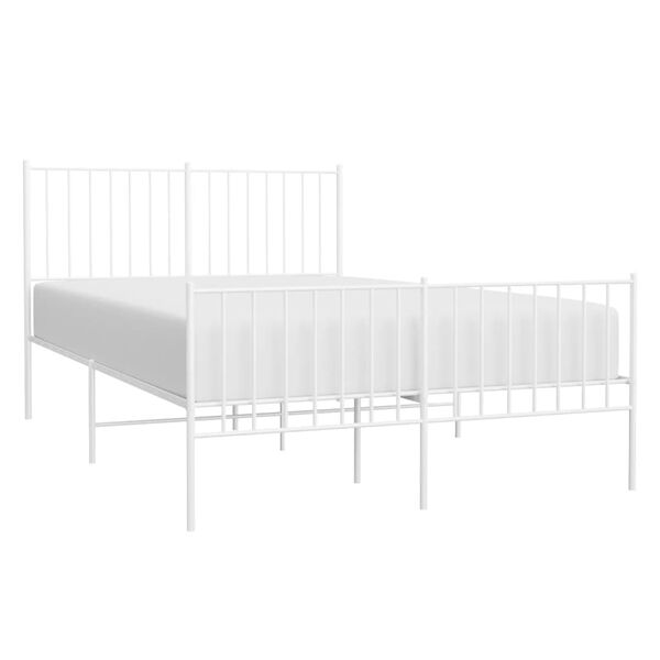 vidaXL Estructura cama sin colch&oacute;n con estribo metal blanco 120x200 cm