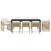 vidaXL Conjunto de Comedor de Jard&iacute;n 9 pcs Beige rat&aacute;n sint&eacute;tico