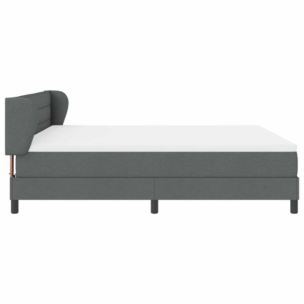 vidaXL Cama tipo Box Spring con colch&oacute;n Gris oscuro 180 x 200 cm tela