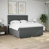 vidaXL Cama box spring con colchón tela gris oscuro 180x200 cm