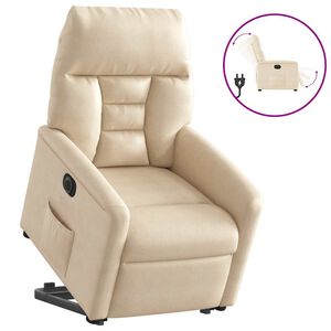 vidaXL Sill&oacute;n el&eacute;ctrico reclinable elevable tela microfibra beige