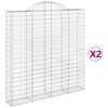 vidaXL Cestas de gaviones 2 uds forma de arco hierro 200x30x200/220 cm