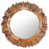 vidaXL Espejo de pared redondo teca 60 cm