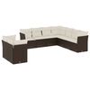 vidaXL Set de sof&aacute;s de jard&iacute;n 9 pzas y cojines rat&aacute;n sint&eacute;tico marr&oacute;n