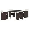 vidaXL Conjunto de Comedor de Jard&iacute;n 5 uds. Marr&oacute;n rat&aacute;n sint&eacute;tico