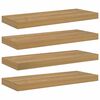 vidaXL Estante de pared con almacenamiento 4 pcs Marr&oacute;n 50 x 23 x 4 cm