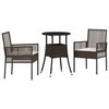 vidaXL Conjunto de Comedor de Jard&iacute;n 3 pcs Marr&oacute;n rat&aacute;n sint&eacute;tico