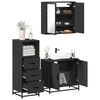 vidaXL Juego de muebles de ba&ntilde;o 3 pzas madera contrachapada negro