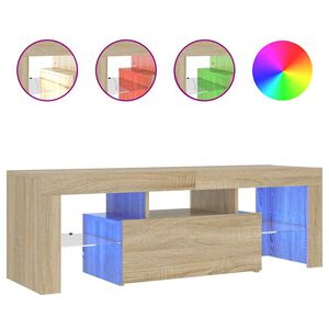 vidaXL Mueble de TV con luces LED roble Sonoma 120x35x40 cm