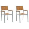 vidaXL Silla Apilable 2 pcs Marr&oacute;n 56 x 57 x 87 cm