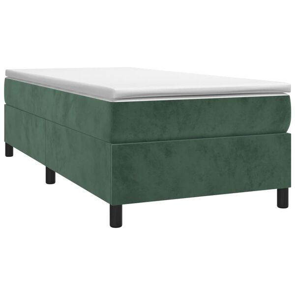 vidaXL Estructura de cama con somier terciopelo verde oscuro 80x200cm