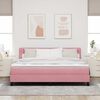 vidaXL Cama tipo Box Spring con colch&oacute;n Rosa 180 x 200 cm Terciopelo