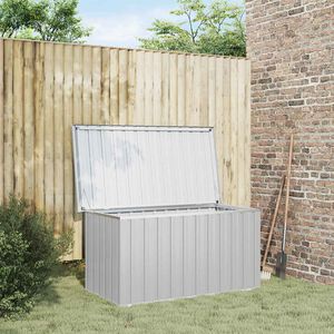 vidaXL Caja de almacenaje para jard&iacute;n gris 129x67x65 cm