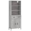 vidaXL Aparador alto madera contrachapada gris sonoma 69,5x34x180 cm