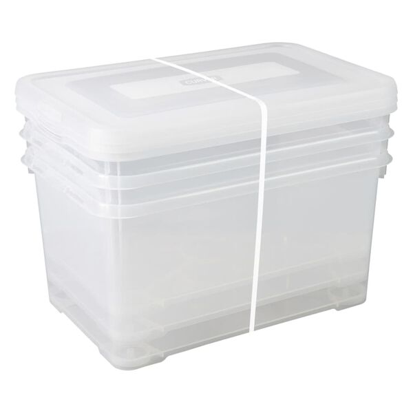 Curver Juego de cajas de almacenamiento Handy transparente 3x50 L