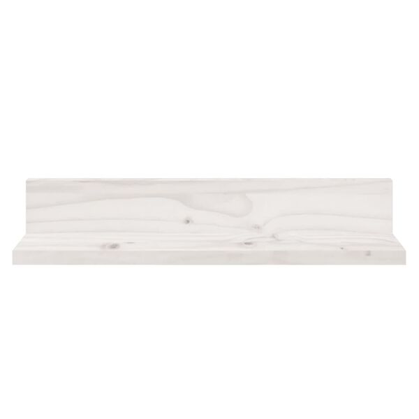 vidaXL Estantes de pared 2 uds madera maciza de pino blanco 50x11x9 cm