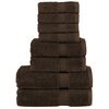 vidaXL Juego de toallas premium SOLUND 8 unidades marr&oacute;n 600 gsm
