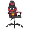 vidaXL Silla gaming giratoria cuero sintético negro y rojo