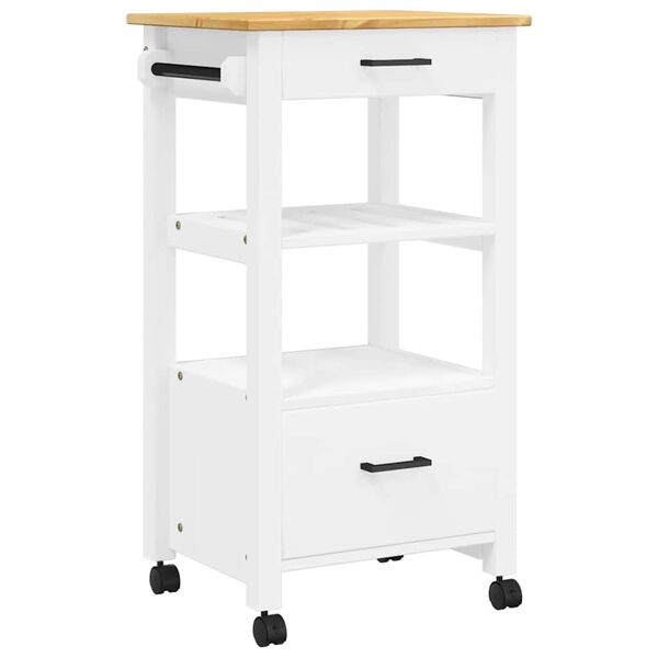 vidaXL Carrito de cocina MONZA madera maciza de pino 48x40x88,5 cm