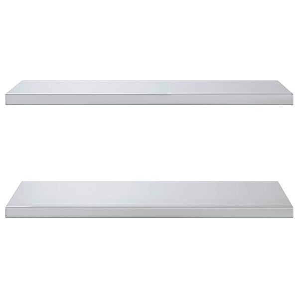 vidaXL Estantes de pared 2 uds acero inoxidable plateado 75x40 cm