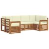 vidaXL Conjunto de sof&aacute;s de exterior 6 uds. Natural y Crema