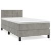 vidaXL Cama box spring con colch&oacute;n terciopelo gris claro 100x200 cm