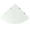 vidaXL Estante de esquina con soportes cromados vidrio blanco 45x45 cm