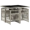 vidaXL Set comedor de jard&iacute;n 5 pzas cojines rat&aacute;n sint&eacute;tico gris claro