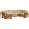 vidaXL Conjunto de sof&aacute;s de exterior 9 uds. Natural y Beige