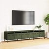 vidaXL Mueble TV acero laminado en fr&iacute;o verde oliva 202x39x43,5 cm