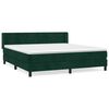 vidaXL Cama box spring con colch&oacute;n terciopelo verde oscuro 160x200 cm