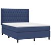 vidaXL Cama box spring con colch&oacute;n tela azul 140x190 cm