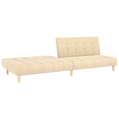 vidaXL Sofá cama de 2 plazas tela color crema