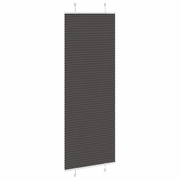 vidaXL Estor Plisado negro 80x200 cm Tela Ancho 79,4 cm Poli&eacute;ster
