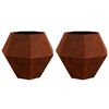 vidaXL Jardinera 2 pcs Oxidado 100 x 100 x 80 cm Acero autopatinable