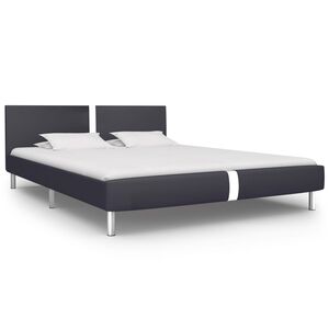 vidaXL Estructura de cama sin colch&oacute;n cuero sint&eacute;tico negro 120x200 cm