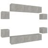 vidaXL Set de muebles de TV 8 pzas madera contrachapada gris hormig&oacute;n