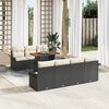 vidaXL Conjunto de sof&aacute; de jard&iacute;n 8 pcs Negro Polirat&aacute;n