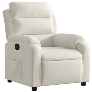 vidaXL Sill&oacute;n reclinable terciopelo blanco crema