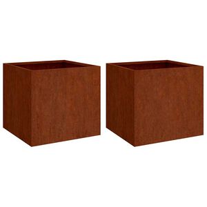 vidaXL Jardineras 2 unidades acero corten 49x47x46 cm