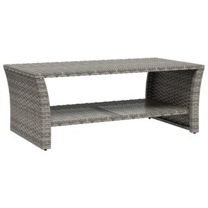 vidaXL Mesa de centro rat&aacute;n sint&eacute;tico gris 100x50x40 cm