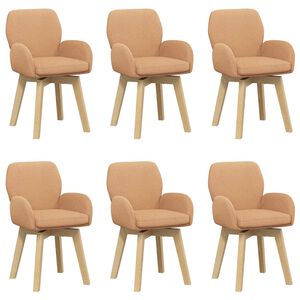 vidaXL Sillas de comedor giratorias 6 uds. Boucl&eacute; Beige