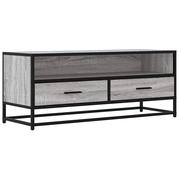 vidaXL Mueble TV metal y madera ingenier&iacute;a gris Sonoma 100x34,5x40 cm