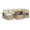 vidaXL Set sof&aacute;s de jard&iacute;n 7 piezas y cojines rat&aacute;n sint&eacute;tico beige